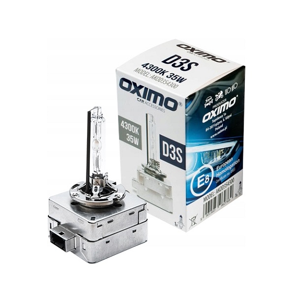 Oximo żarówka ksenonowa D3S 42V 35W palnik xenon 4300K homologacja E8 1szt.