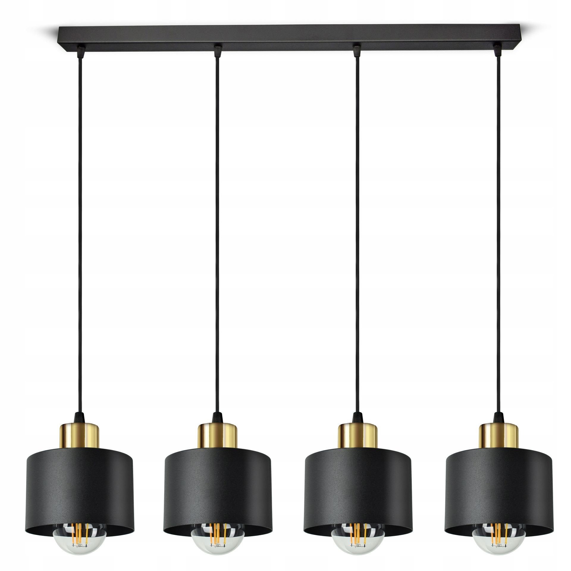 Lampa Sufitowa Żyrandol Plafon Classic Spot BZ4 Led E27 Black Gold