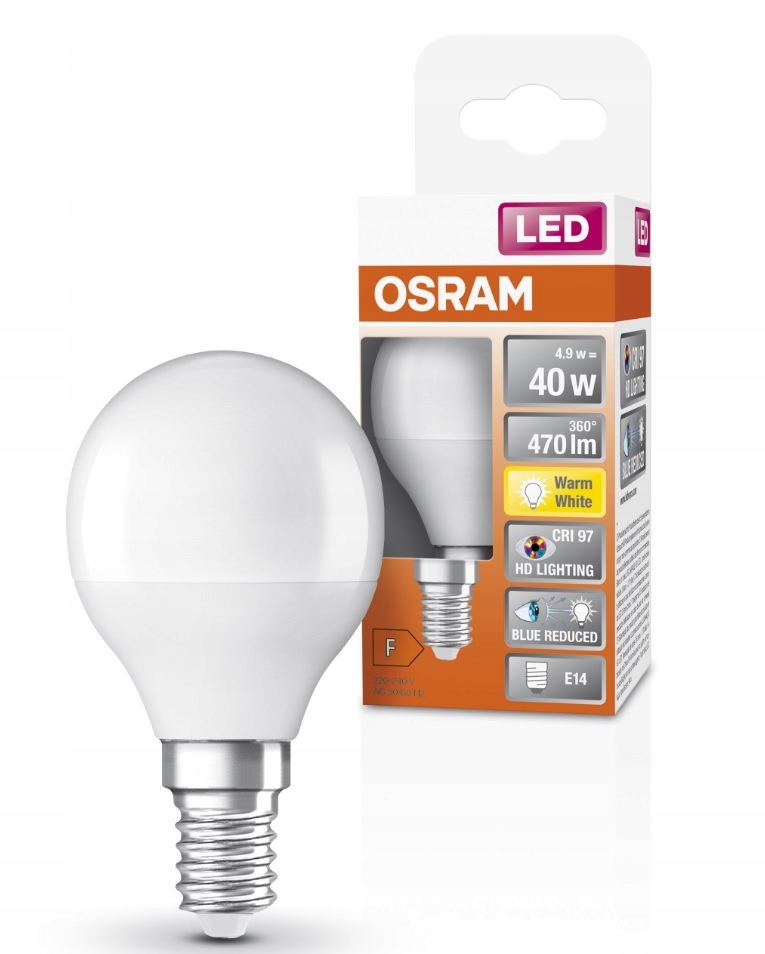 Osram żarówka Led kulka 4.9W 470lm 2700K CRI-97