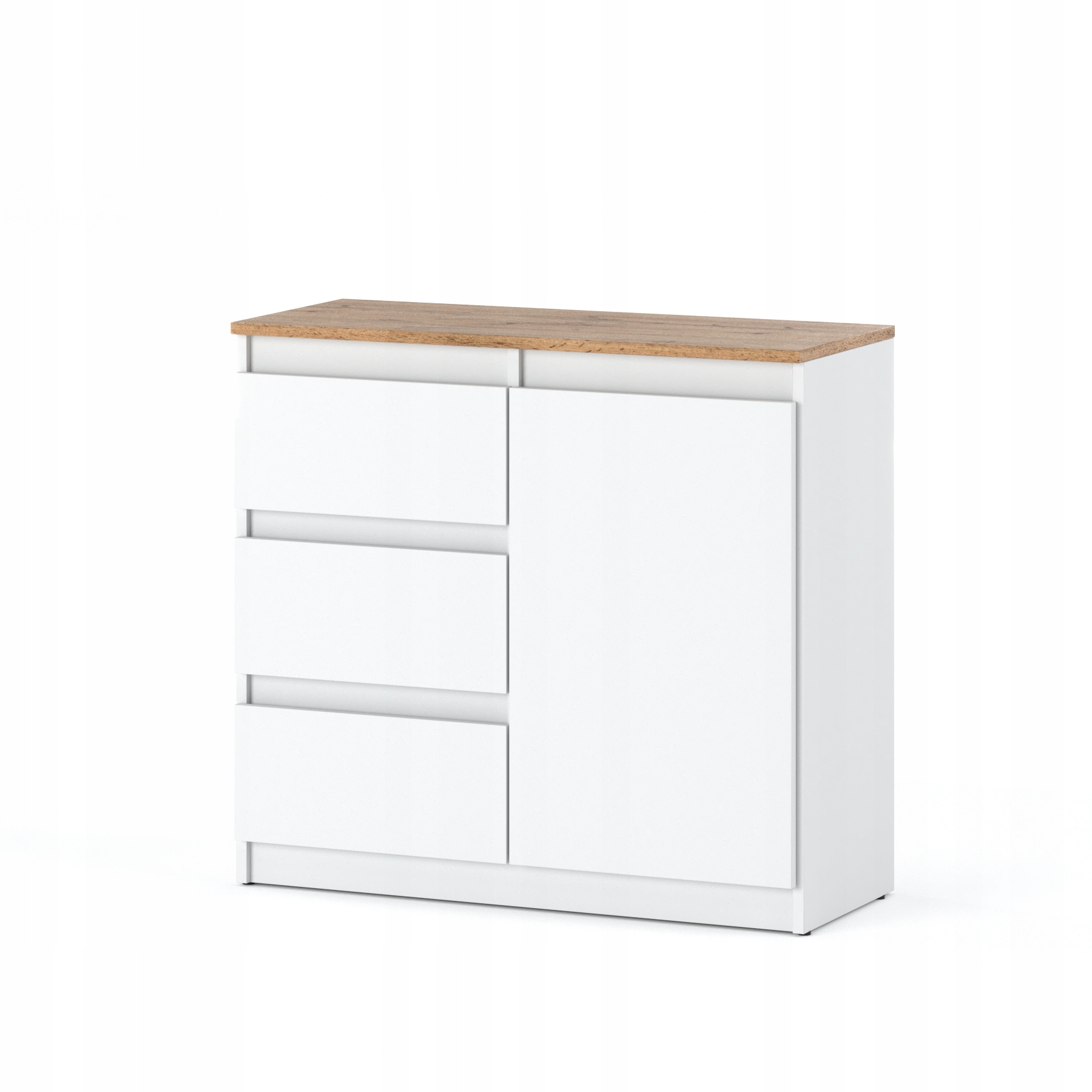 Komoda Lux Biala z szufladami Pojemna Szafka Aga 80cm Meble do Salonu