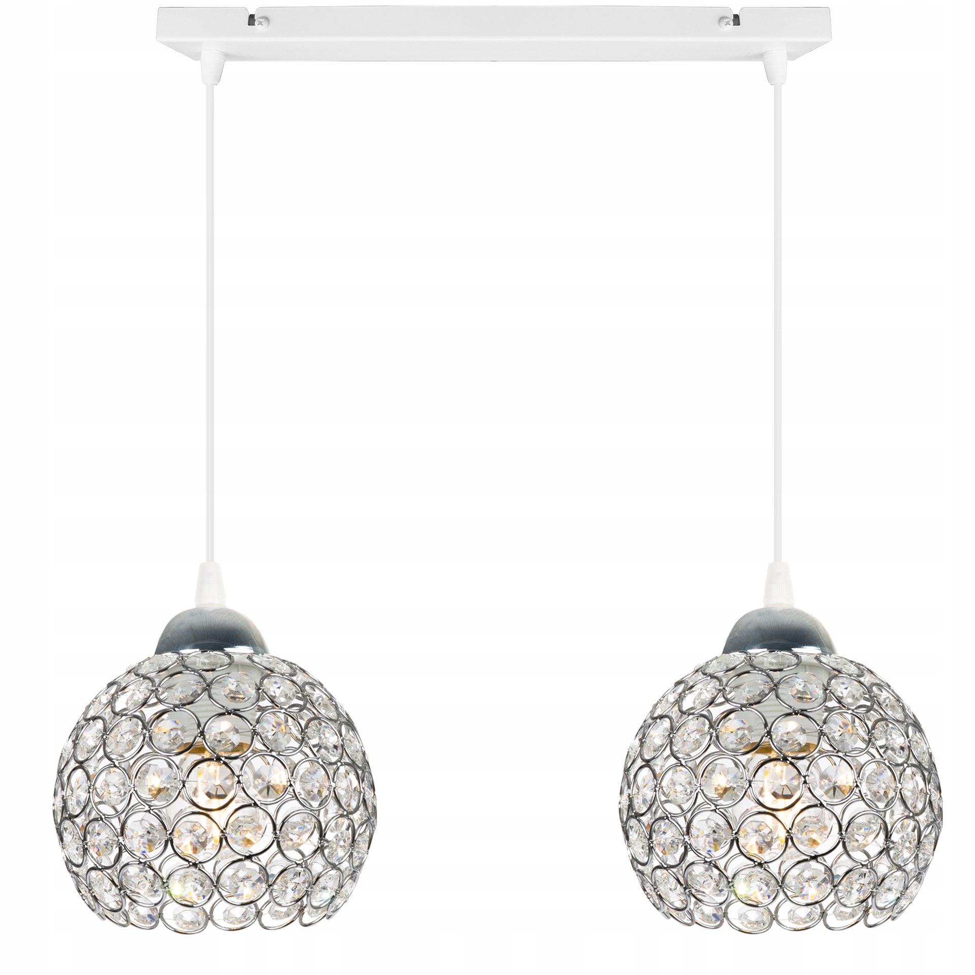 Lampa Wisząca Sufitowa Chrom Żyrandol Plafon Glamour Kryształki