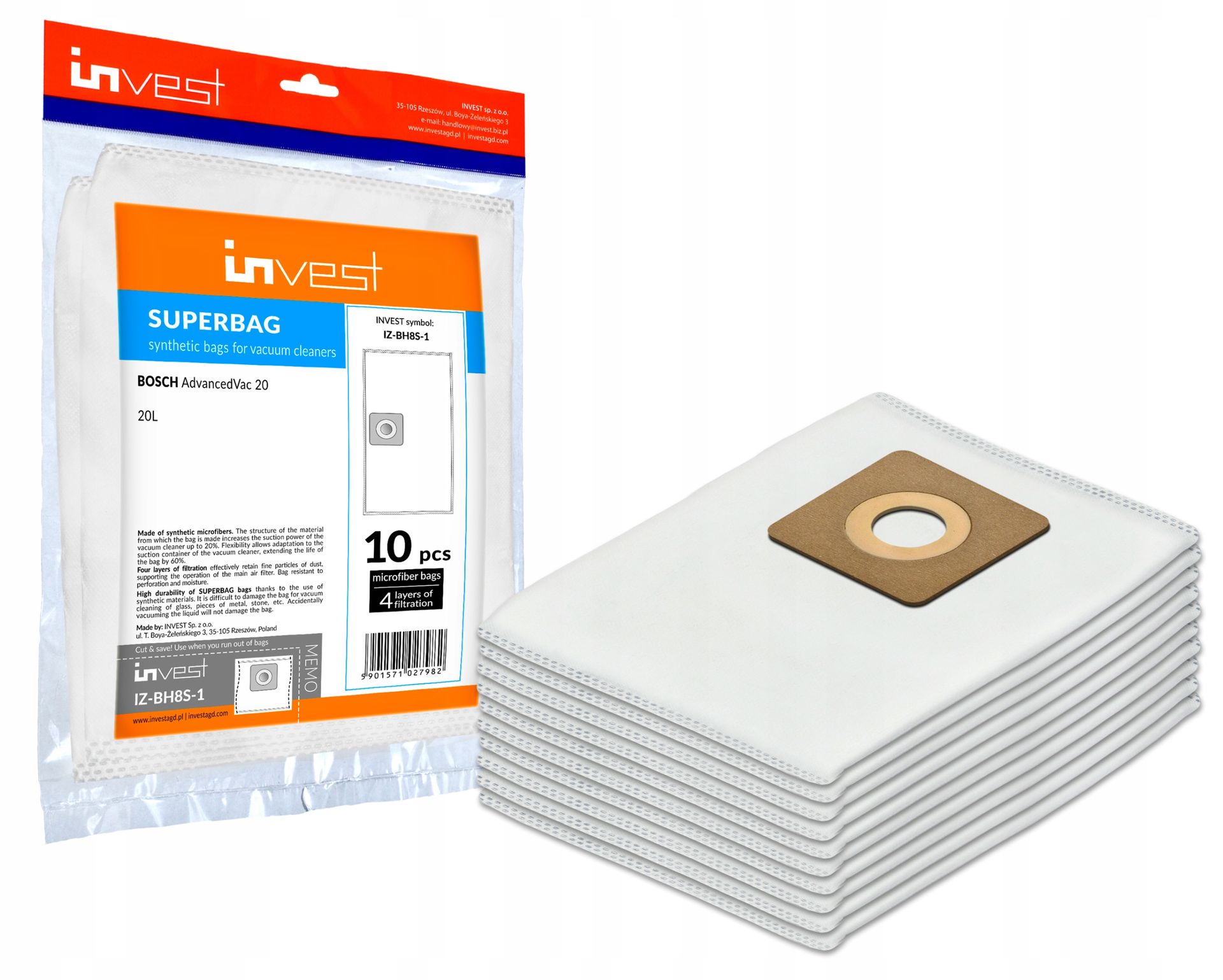 10x Worki Do Odkurzacza Bosch Advancedvac 20