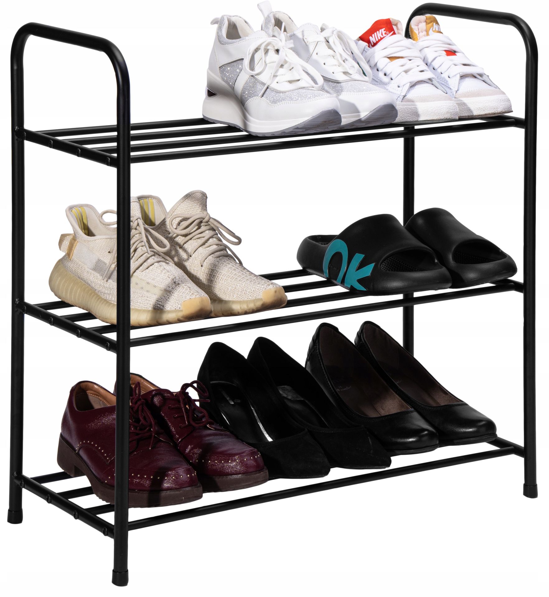 Półka na buty stojak regał organizer metalowy 3 półki loft do przedpokoju