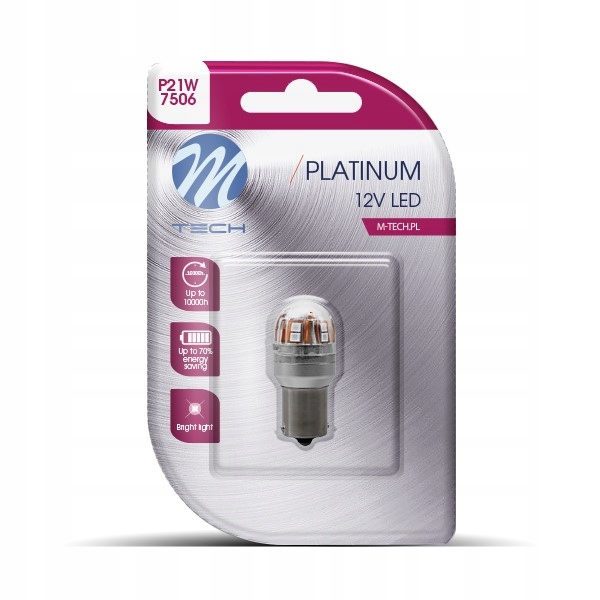 Żarówka Led P21W Czerwona Canbus M-tech Blistry