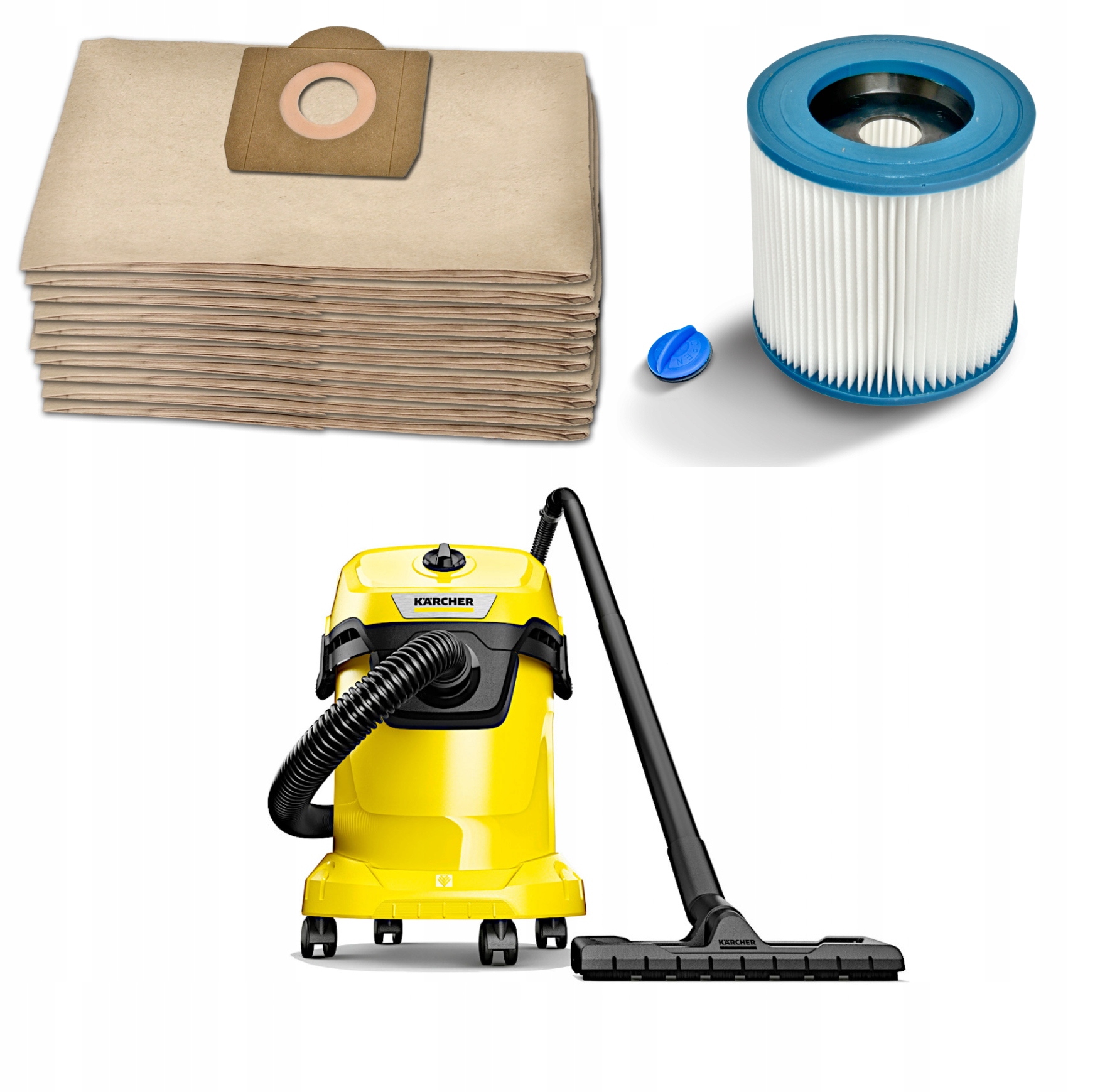 10 Szt Worki Filtr Zmywalny Do Odkurzacza Karcher WD3 MV3 200