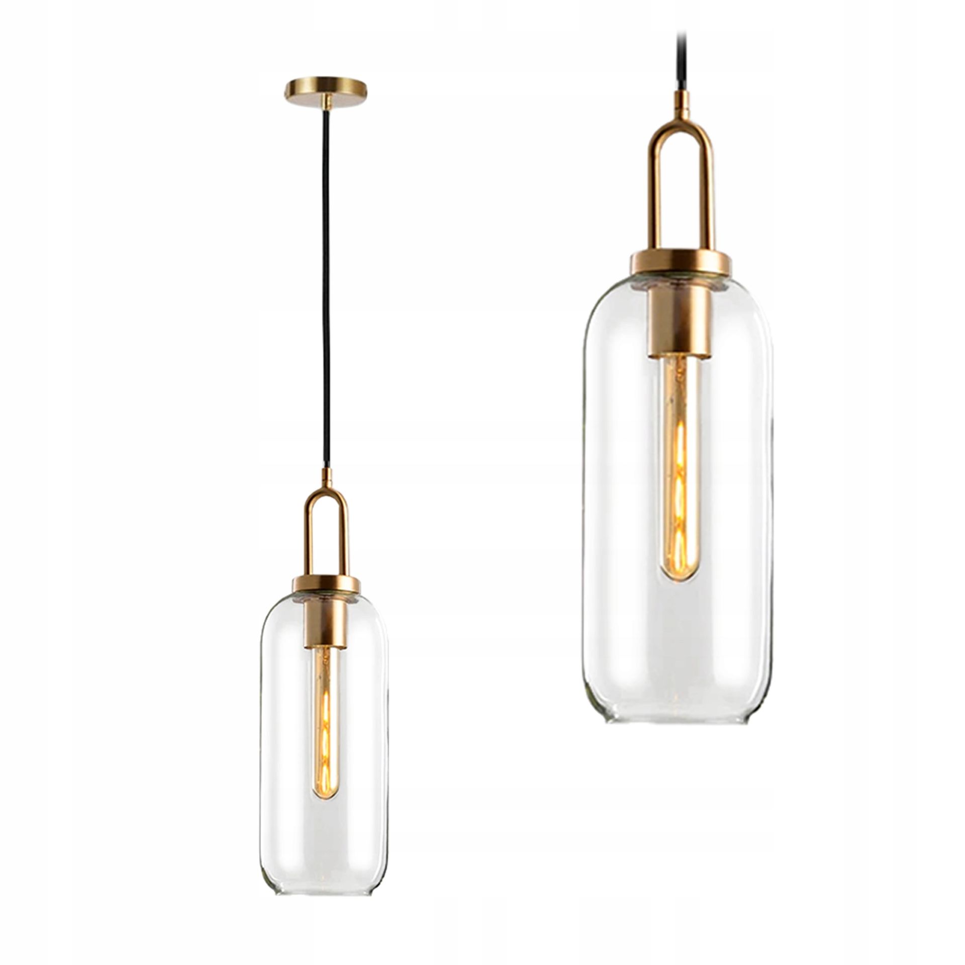 Lampa Wisząca Sufitowa Żyrandol E27 Szklana Tuba