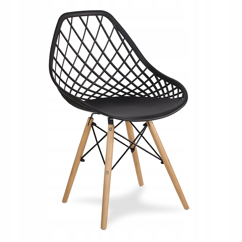 Krzesło ażurowe Czarne do jadalni Kuchni salonu Nowoczesne nogi buk YE-02