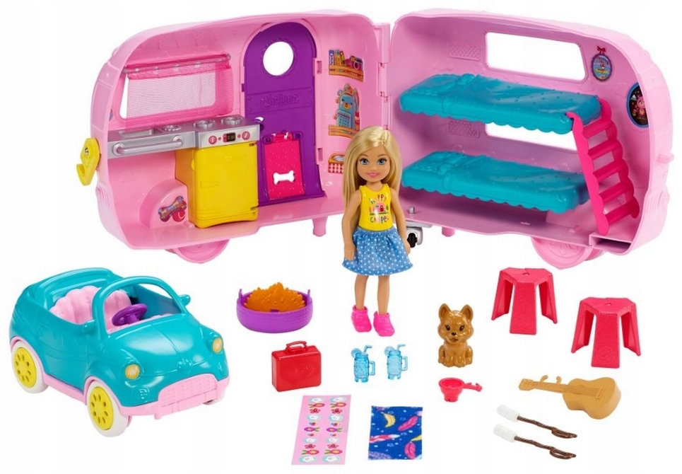 Barbie Przyczepa Kempingowa Chelsea Lalka FXG90