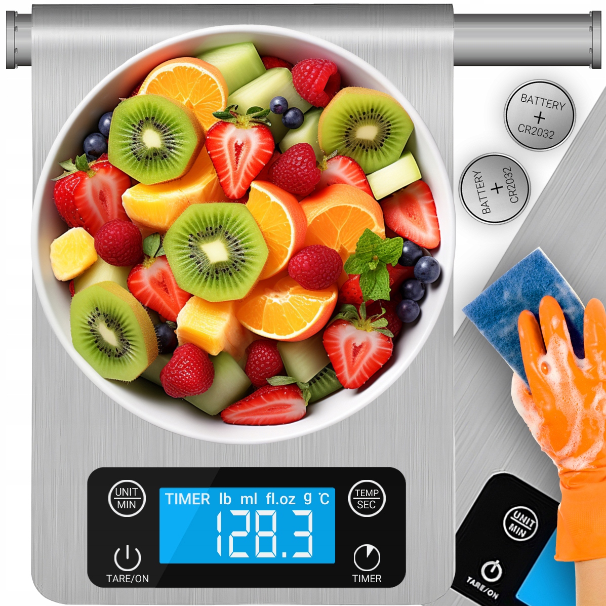 Waga Kuchenna 1G 5KG Dotykowe Przyciski Elektroniczna Timer Termometr