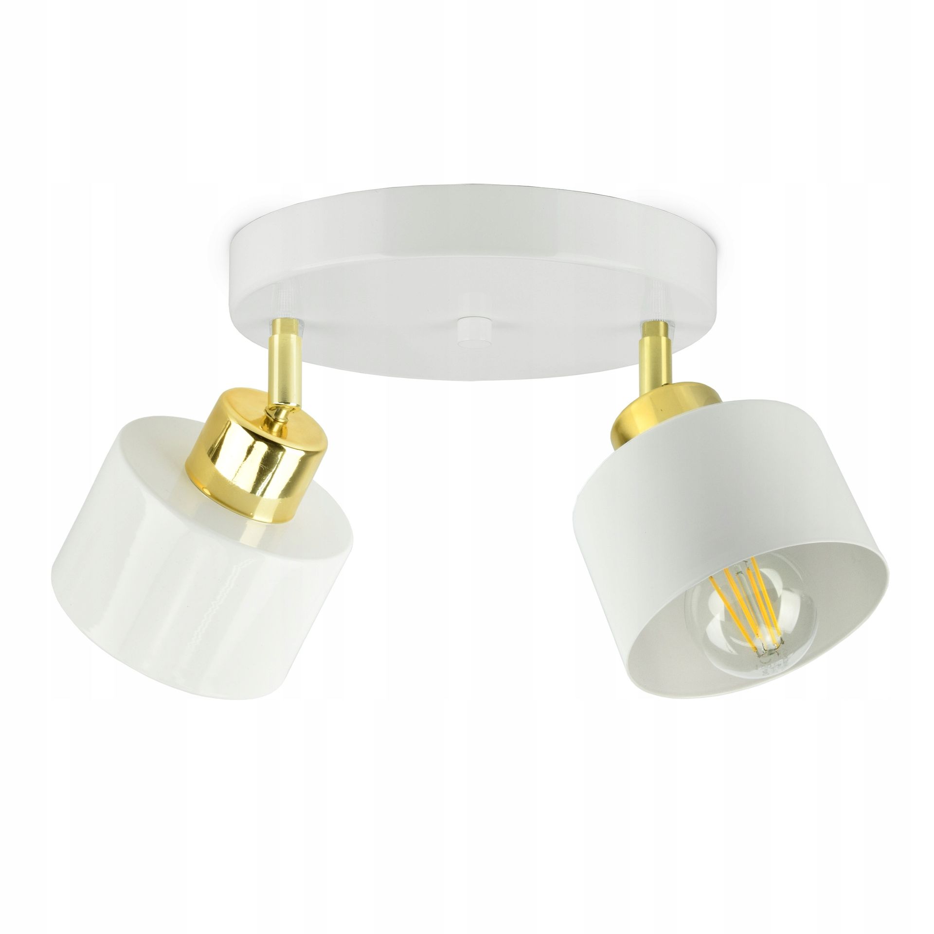 Lampa Sufitowa Żyrandol Biała Złot Roller EG2 Led
