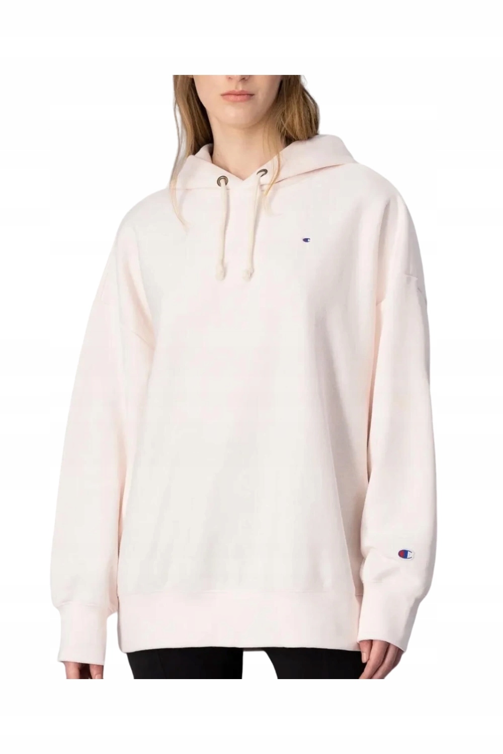 Bluza damska z kapturem Champion Hooded różowa bawełniana haft logo r. M