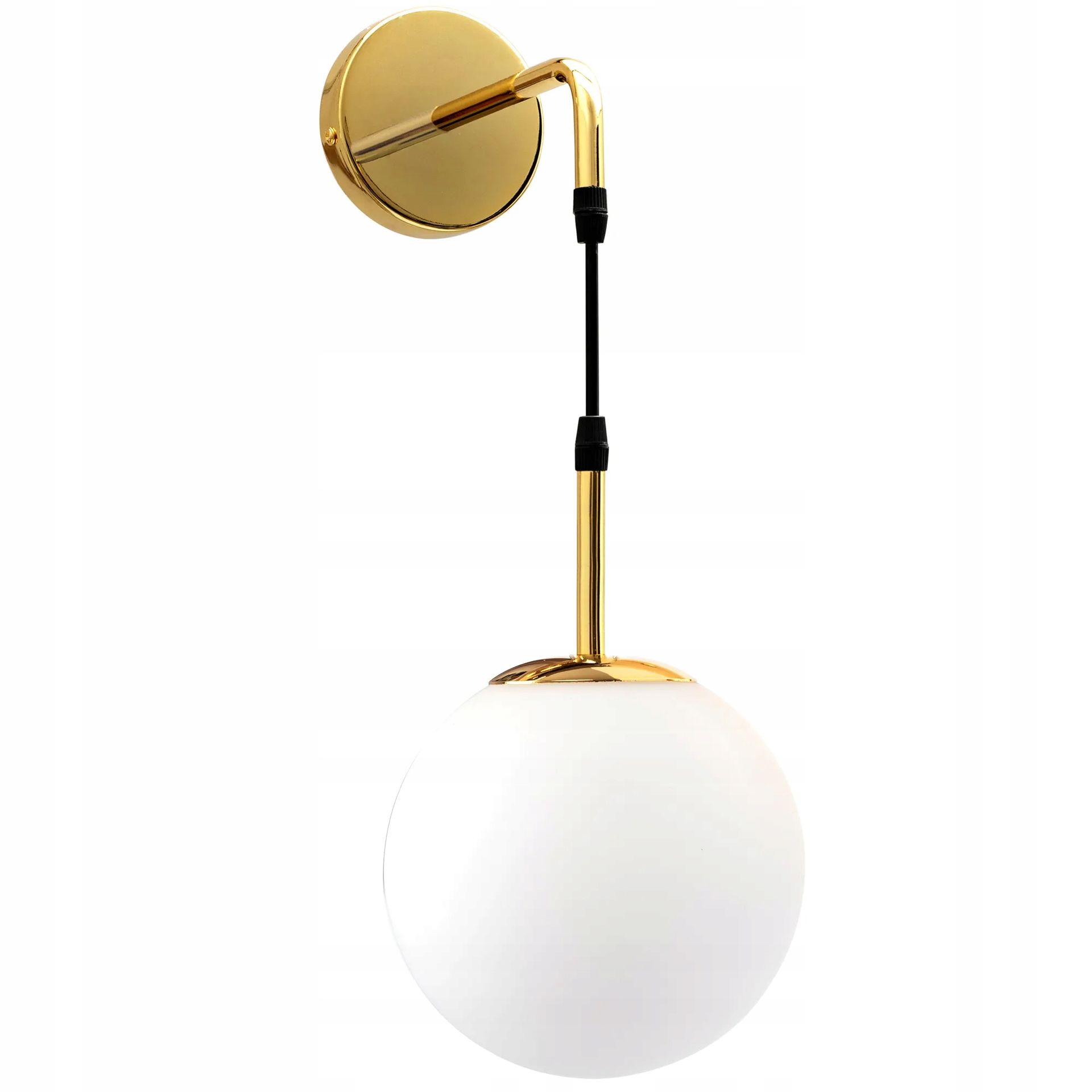 Lampa Ścienna Kinkiet Szklana Złota Glamour Gold