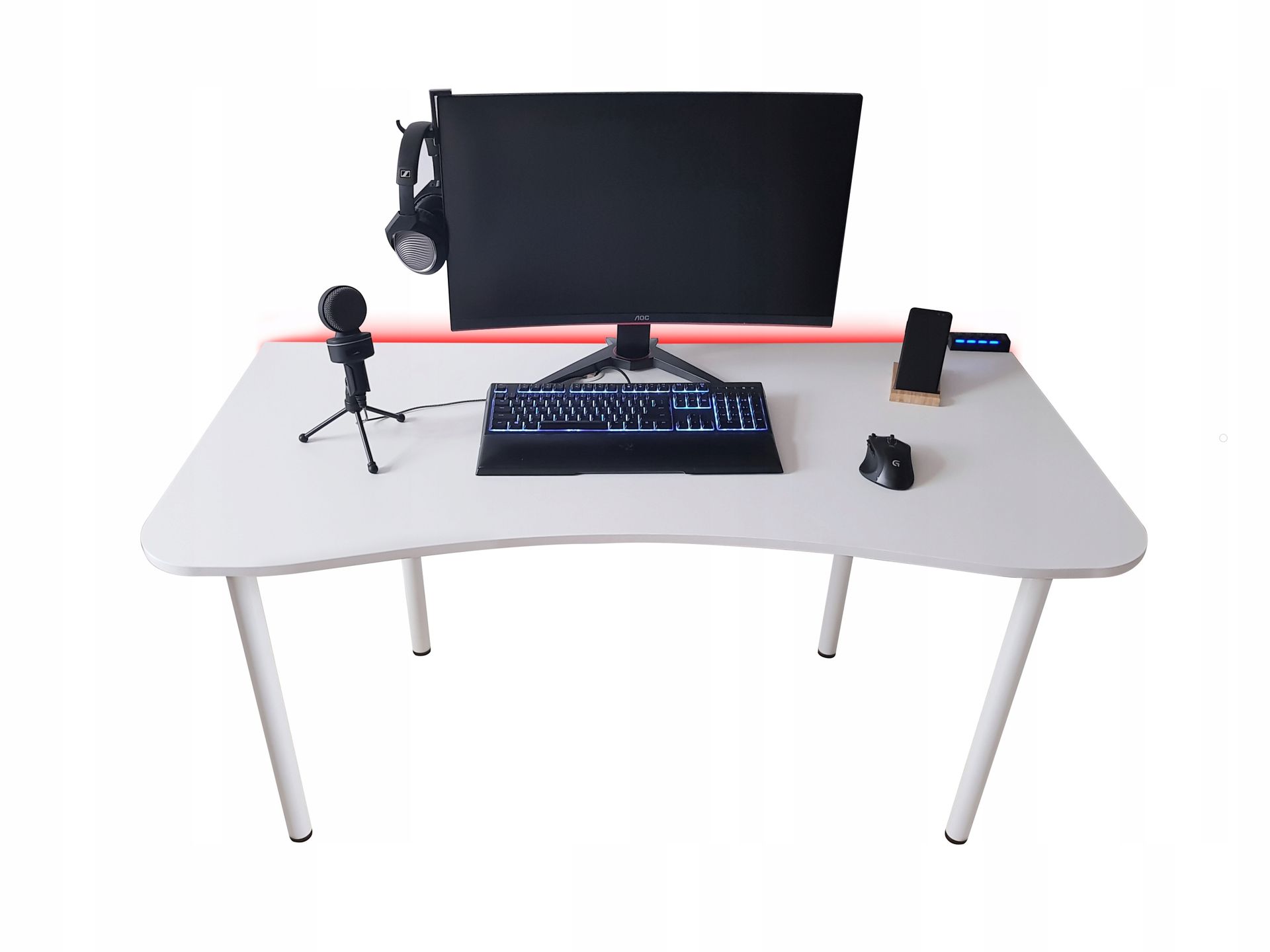 Biurko Komputerowe Szkolne Led+hub