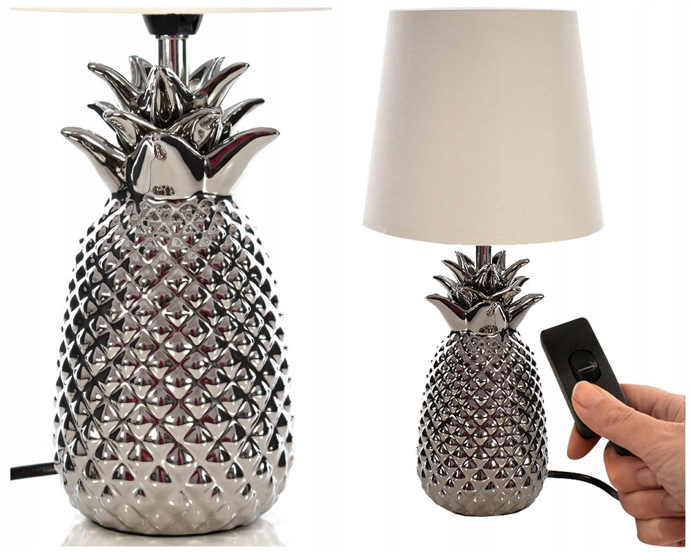 Lampka Nocna Stołowa Biurkowa na Żarówkę E14 na Ceramicznej nodze Ananas