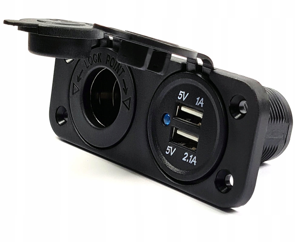 Zestaw Do Zabudowy Gniazdo Zapalniczki 2 x Usb