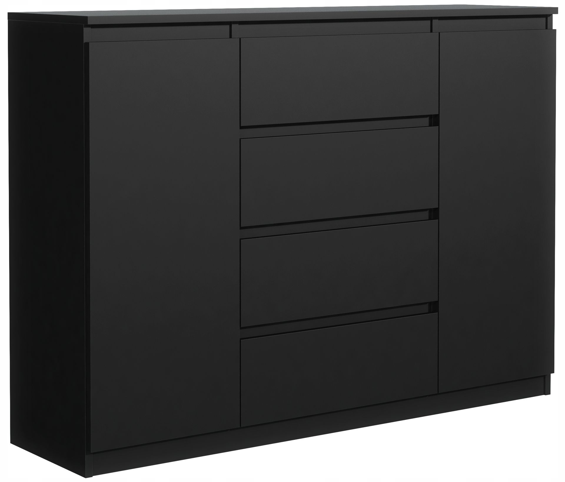 Nowoczesna Szafka Komoda 2D4S 140CM Czarna Salon