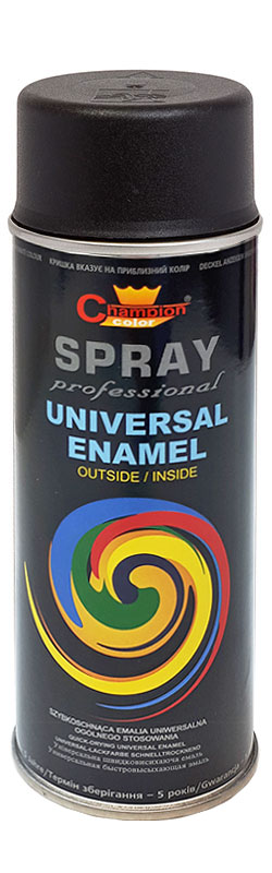 Emalia Farba Spray Lakier Ral 9005 Czarny Mat champ