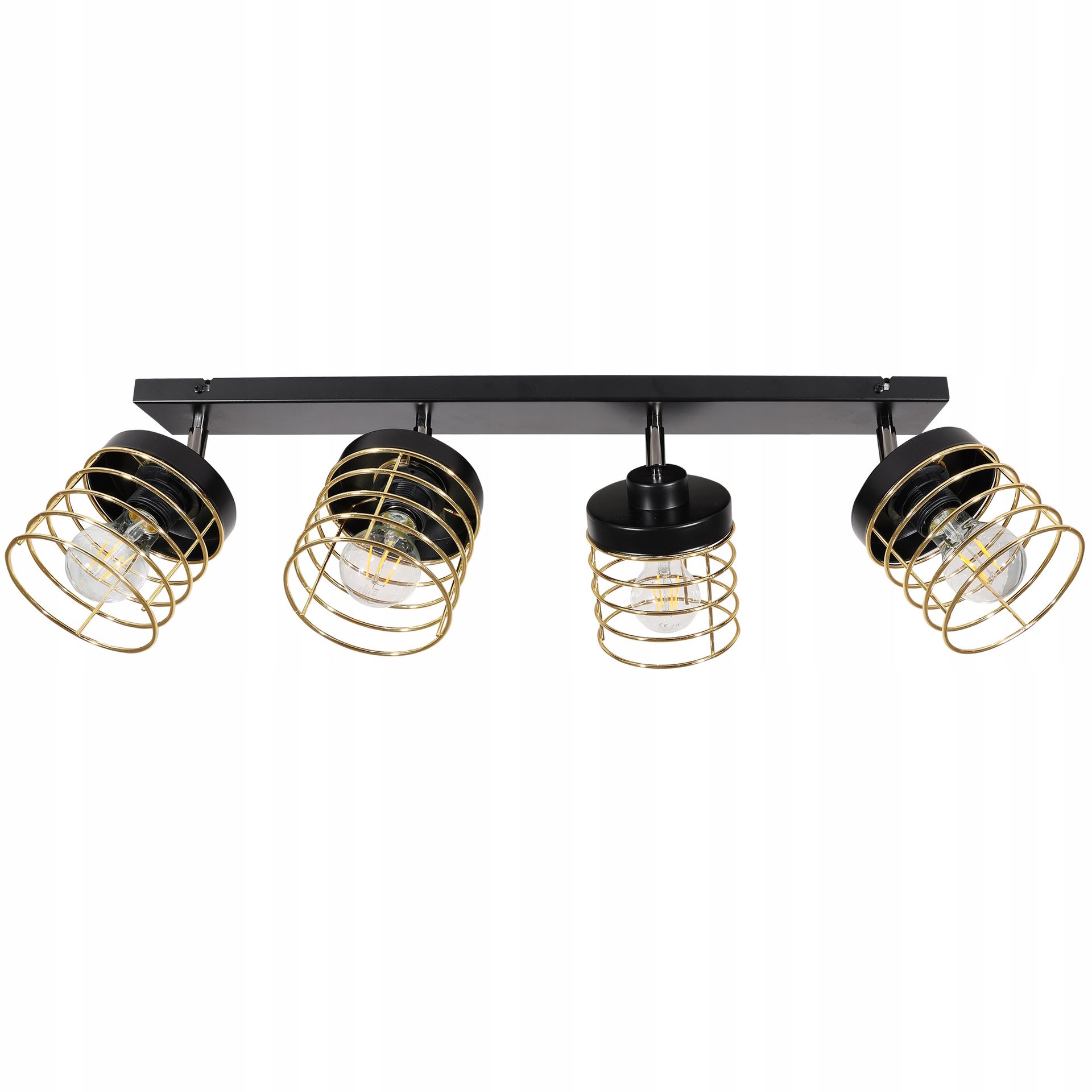 Lampa Sufitowa Listwa Klosz Druciak Złoto Led