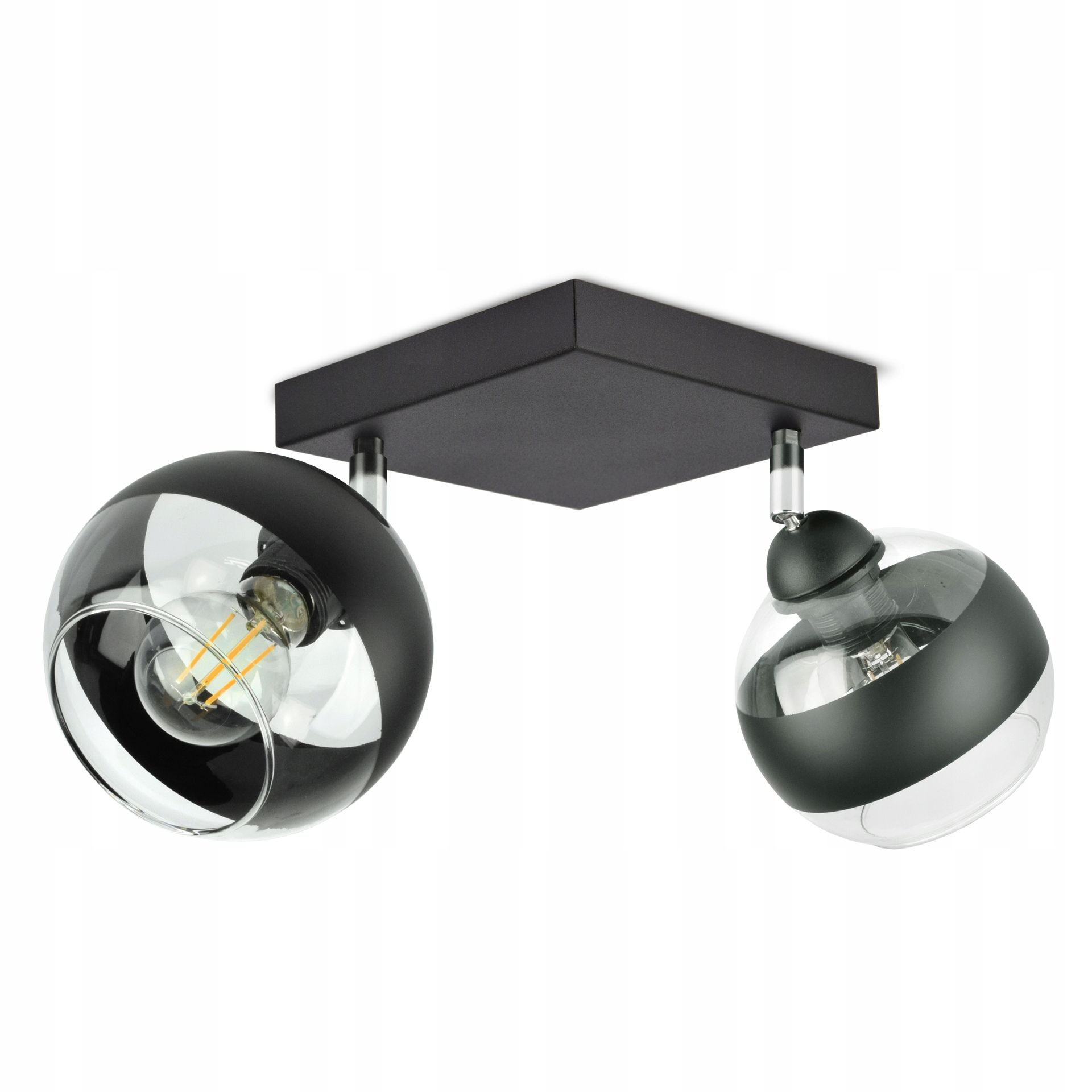 Lampa Wisząca Sufitowa Żyrandol Czarna Szklane Kule Black Belt AG2 Led E27