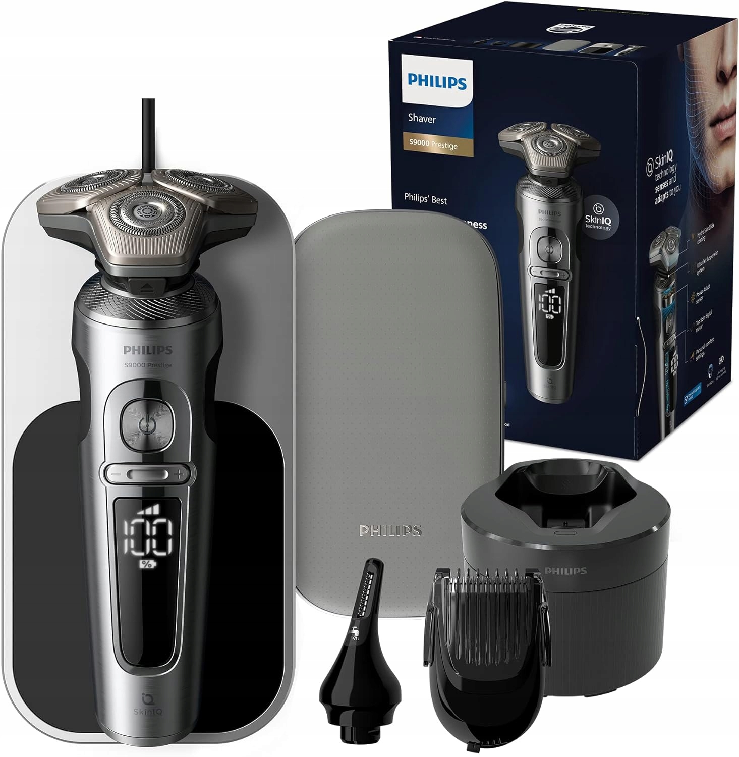 Golarka Philips SP9885/35 S9000 Prestige Mata Qi Wet&dry Trymer+baza+etui