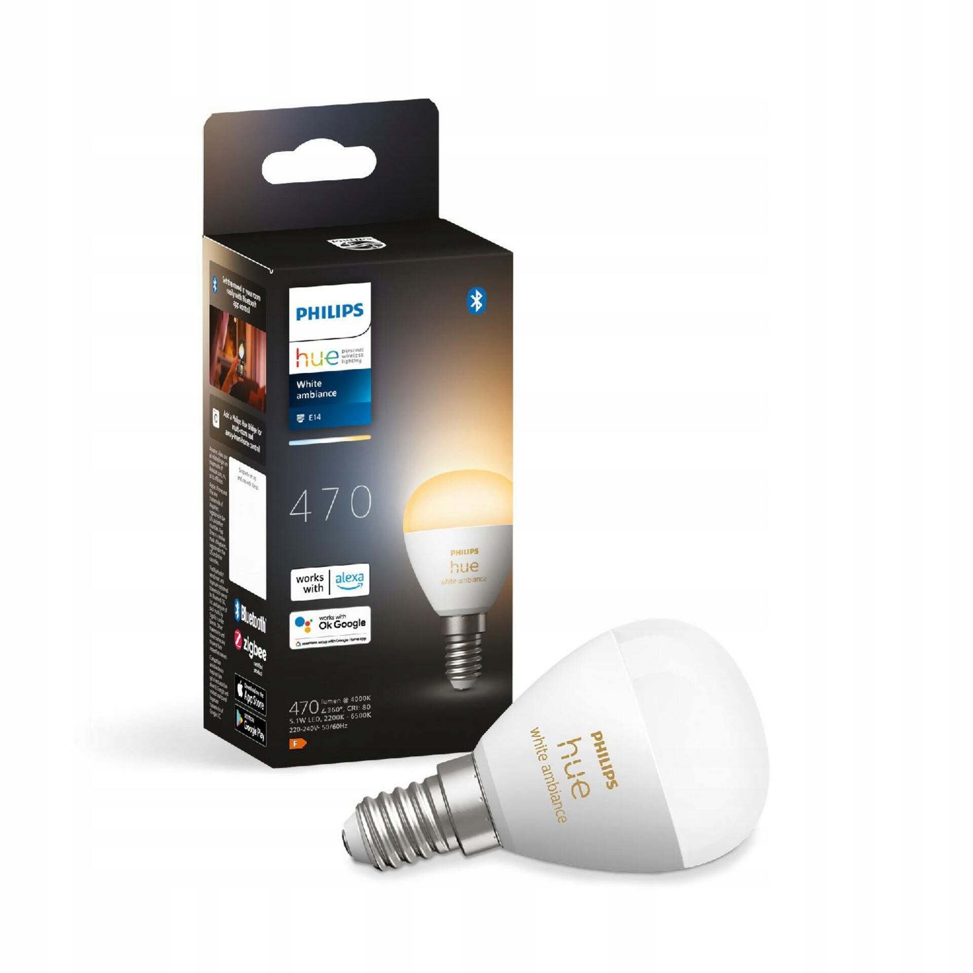 Philips Hue Wa Led Luster żarówka E14 5,1W 470lm K IP20,