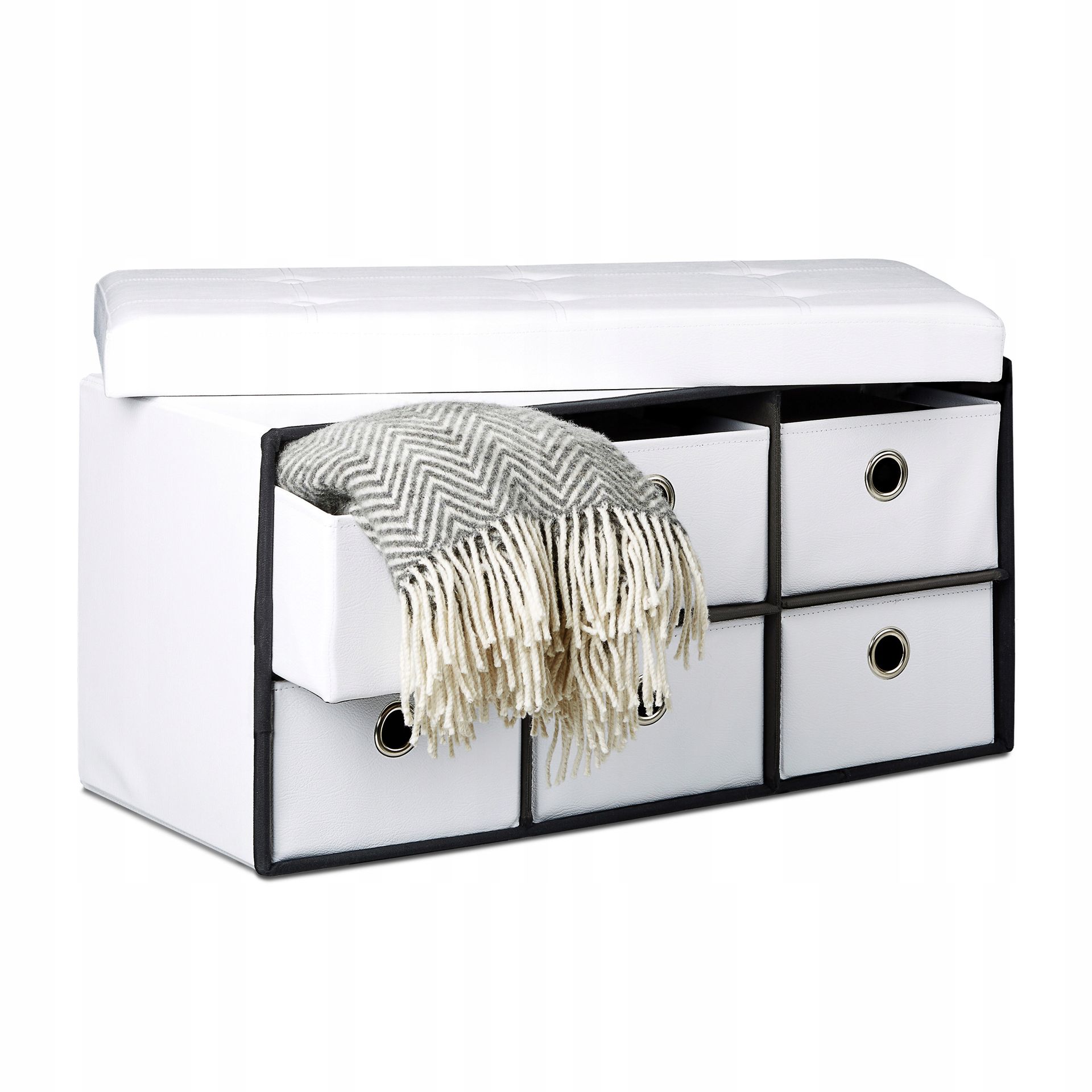 Szafka Do Przechowywania Biała Pufa 76 x 38 x 38 cm