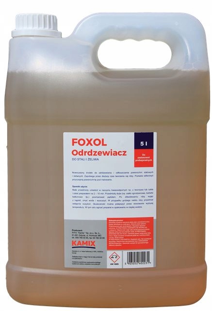 Foxol Odrdzewiacz 5l do stali i żeliwa Kamix