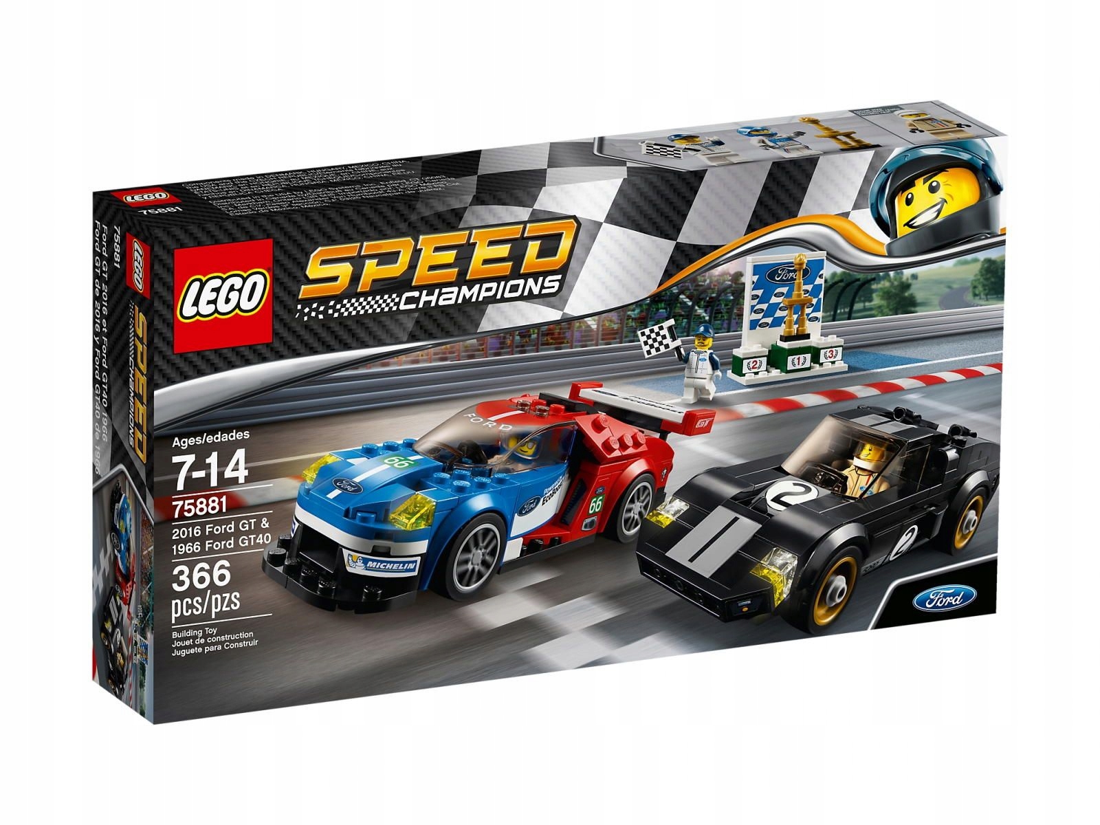 Lego Speed Champions 75881 Ford Gt z 2016r. i Ford GT40 z 1966r. Nowe