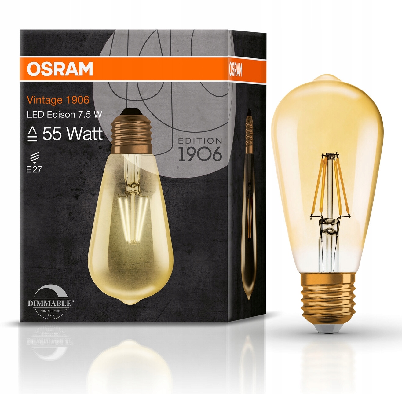 Żarówka Led E27 6,5W 55W 2400K DIM Vintage Osram