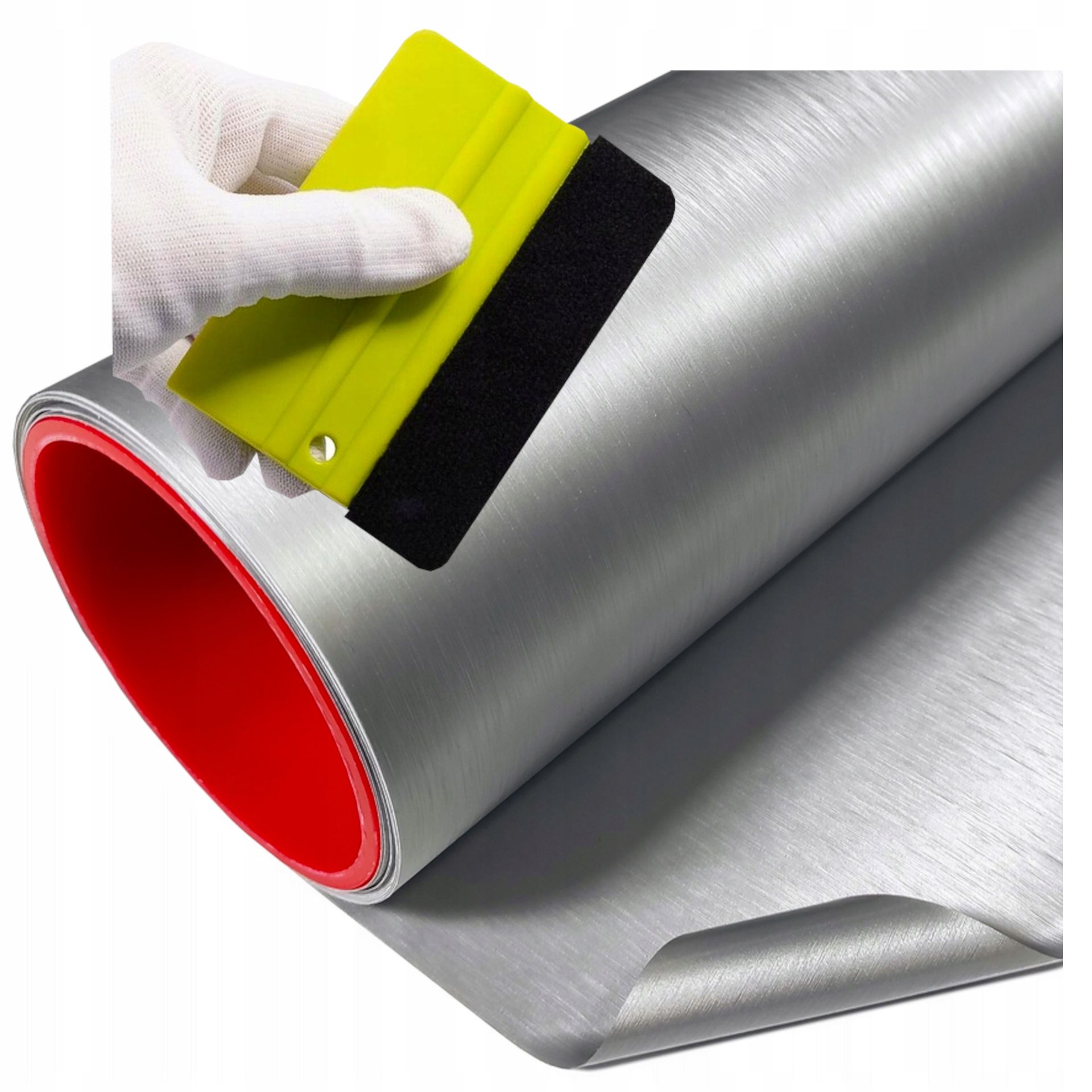 Folia Okleina Aluminium Szczotkowane Szara Silver Jasna Do Auta Zestaw