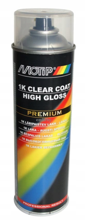 Lakier 500ML Bezbarwny, Akrylowy, Połysk, Sposób Aplikacji: Spray