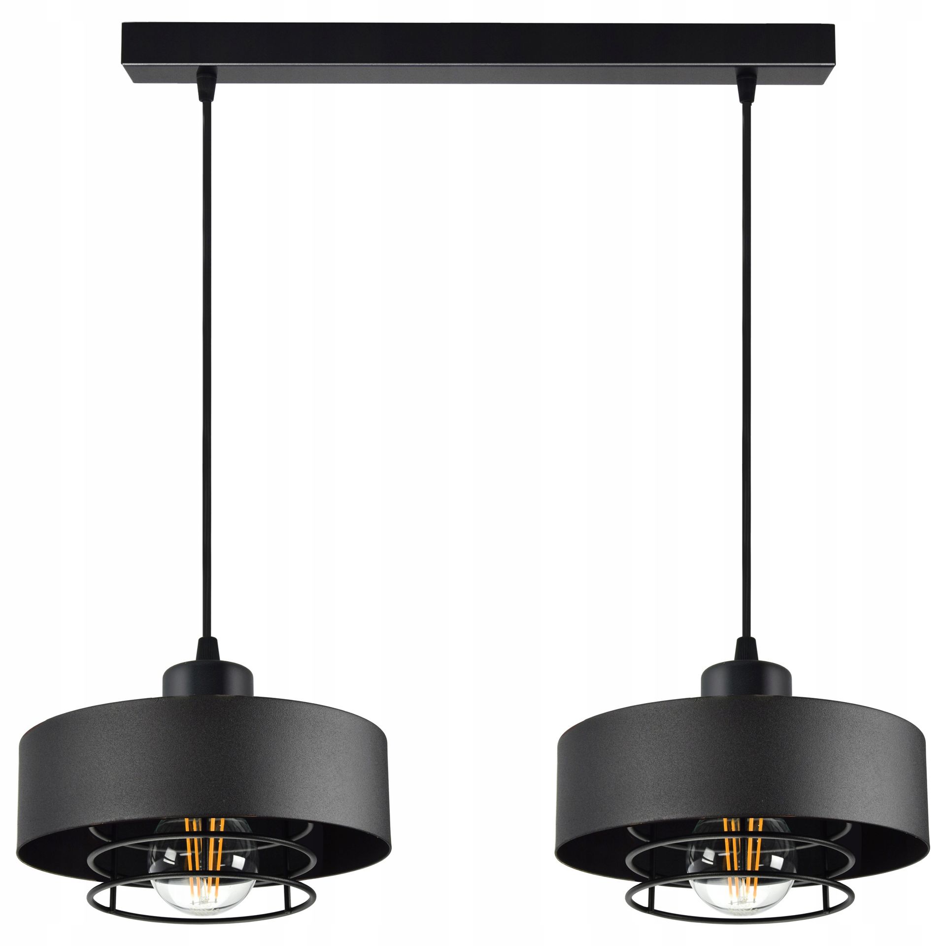 Lampa Wisząca Sufitowa Żyrandol Czarna Loft Edison