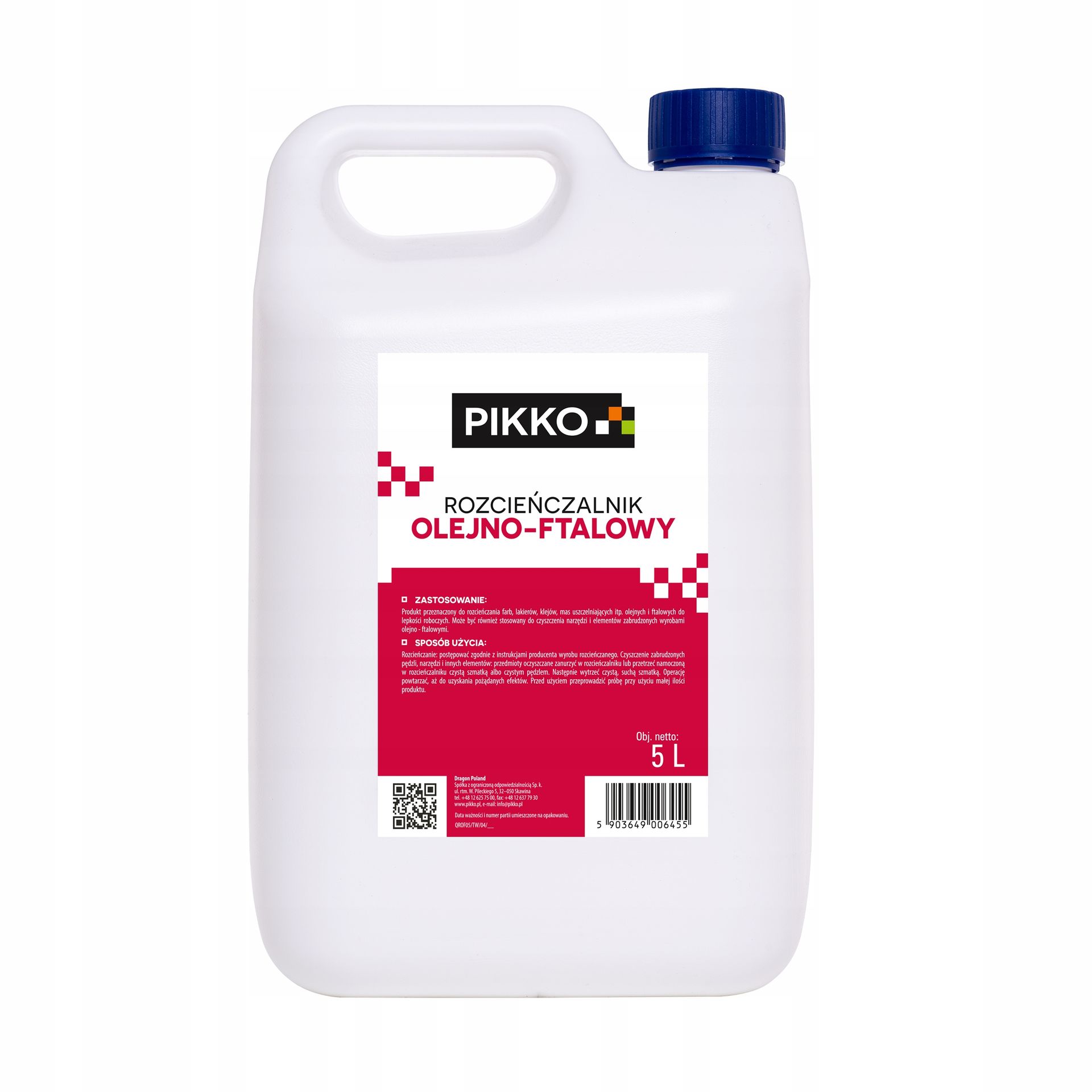 Rozcieńczalnik olejno-ftalowy 5 L butelka (QROF05/TW_A) Pikko