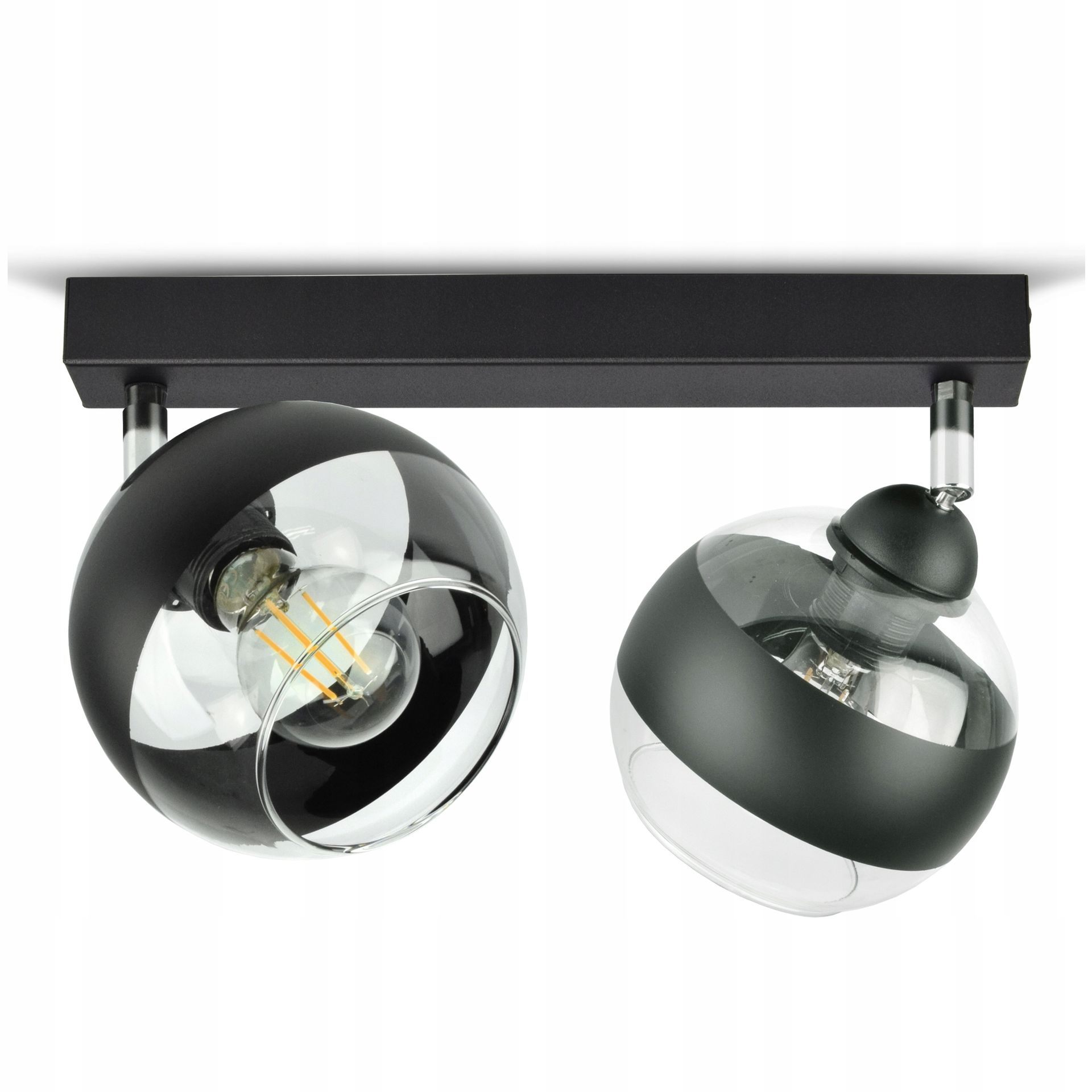 Lampa Wisząca Sufitowa Żyrandol Czarna Szklane Kule Black Belt BG2 Led E27