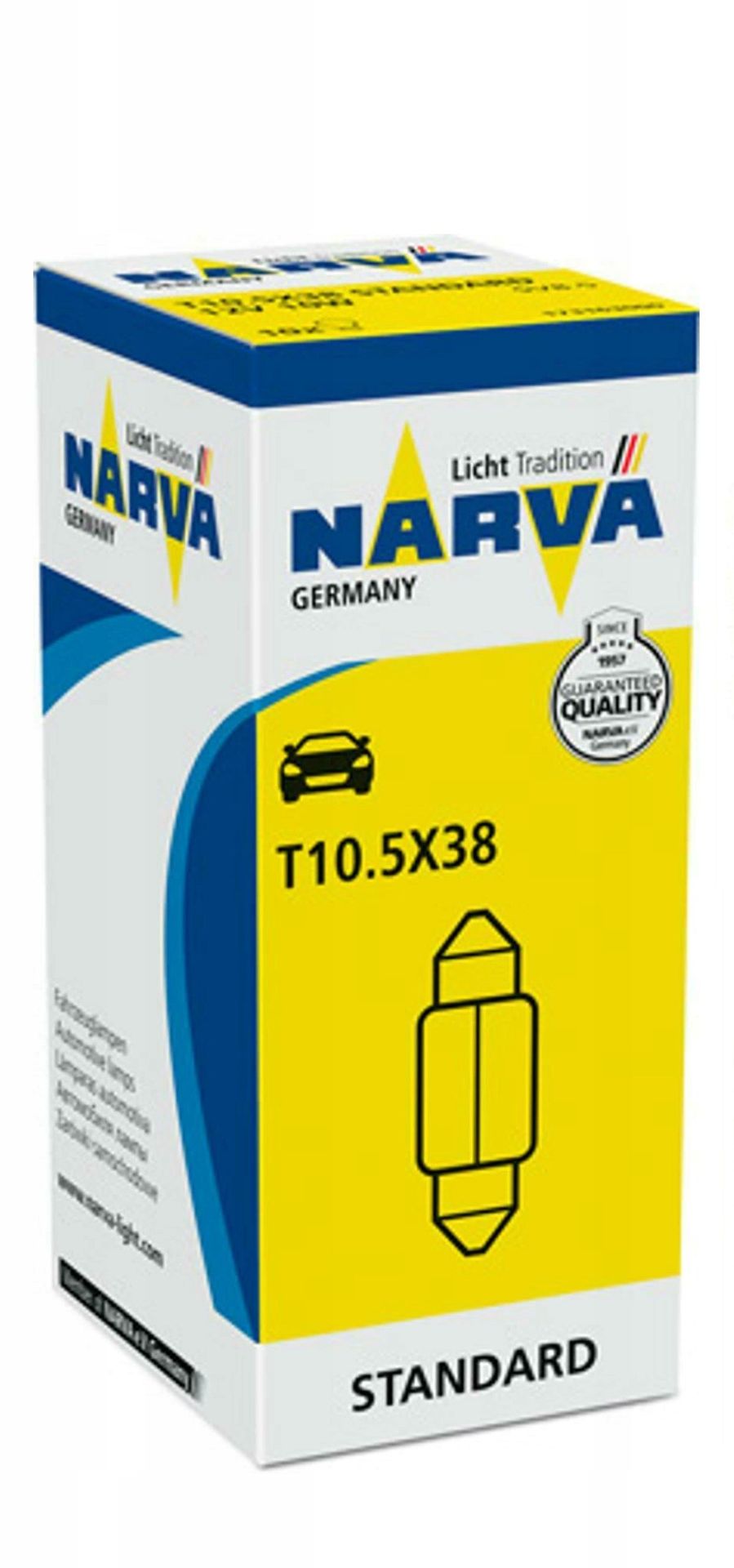 Zarowka 12V C10W 10W /rurka/ SV8.5 (35MM) Opak 10 Cena Za 1- Szt Narva