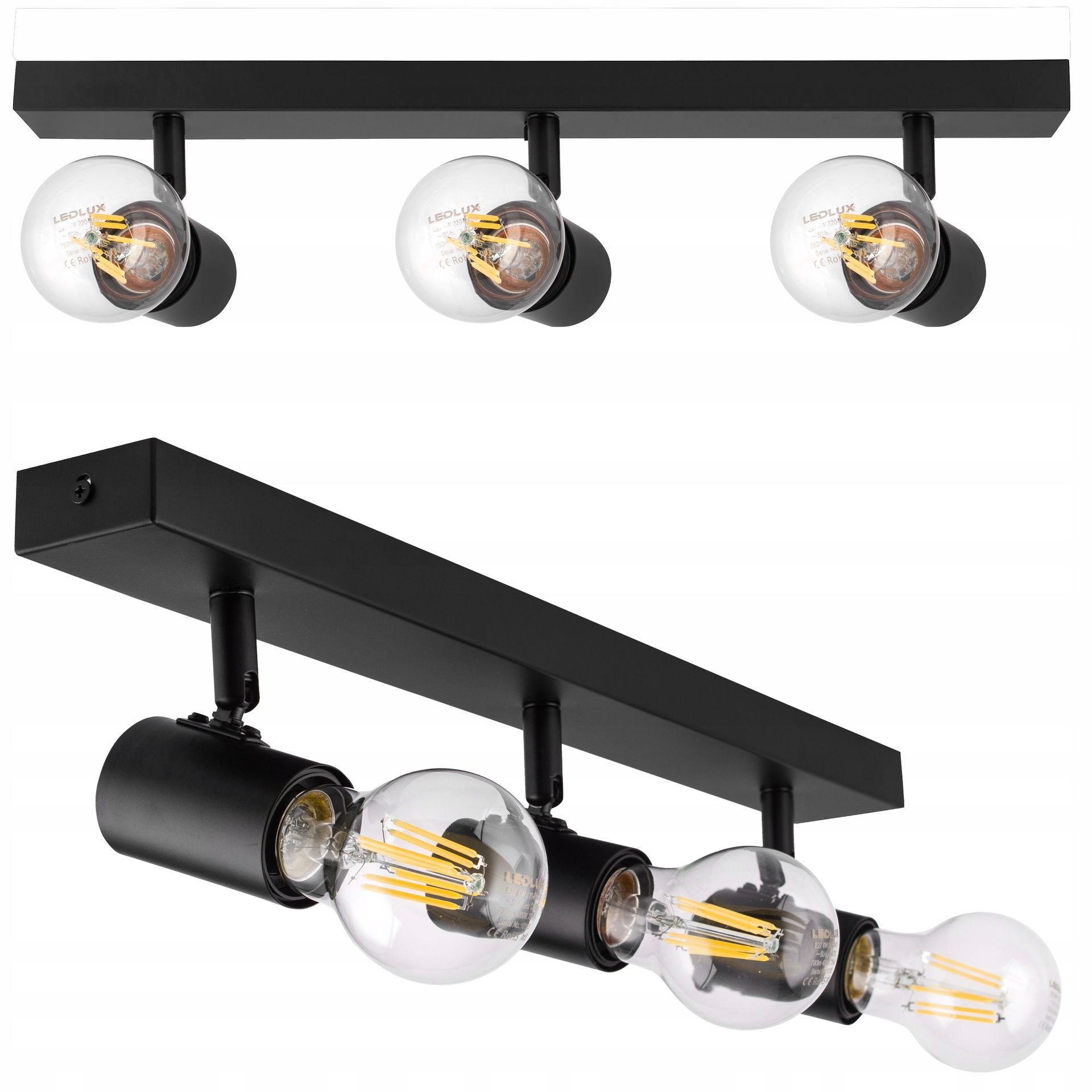 Lampa Sufitowa Led Szyna Regulowana 3x E27 Listwa Loft Nowoczesna