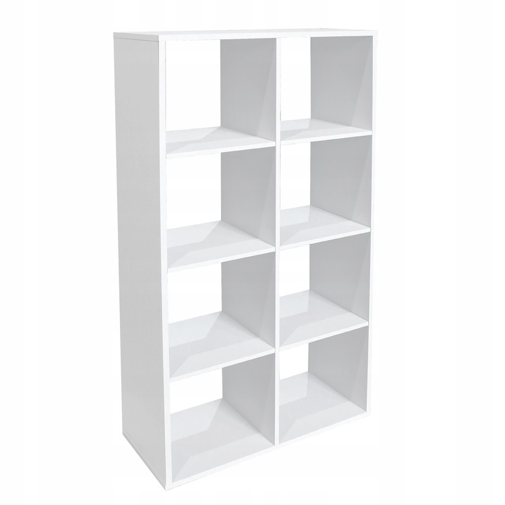 Regał Podłogowy 4x2 Półka Na Książki Zabawki Biały 122,2x30x62,5 CM