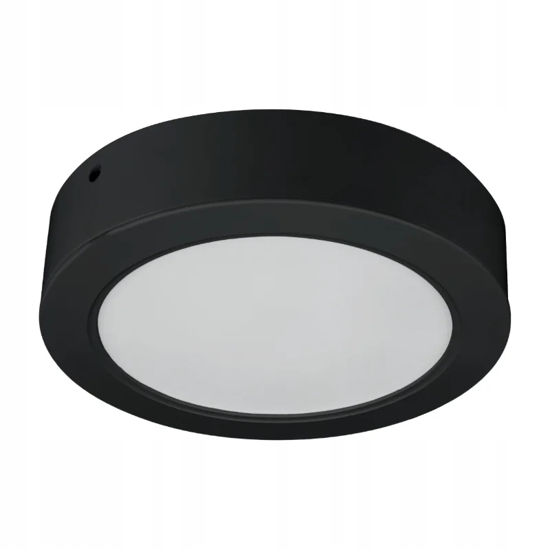 Lampa podtynkowa lub natynkowa Led czarna okrągła 16 cm IP54 plafon 2w1 Dpm