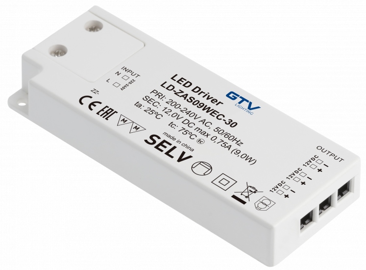 Zasilacz Led Slim Easy Click 12V/9W z miniAMP Gtv