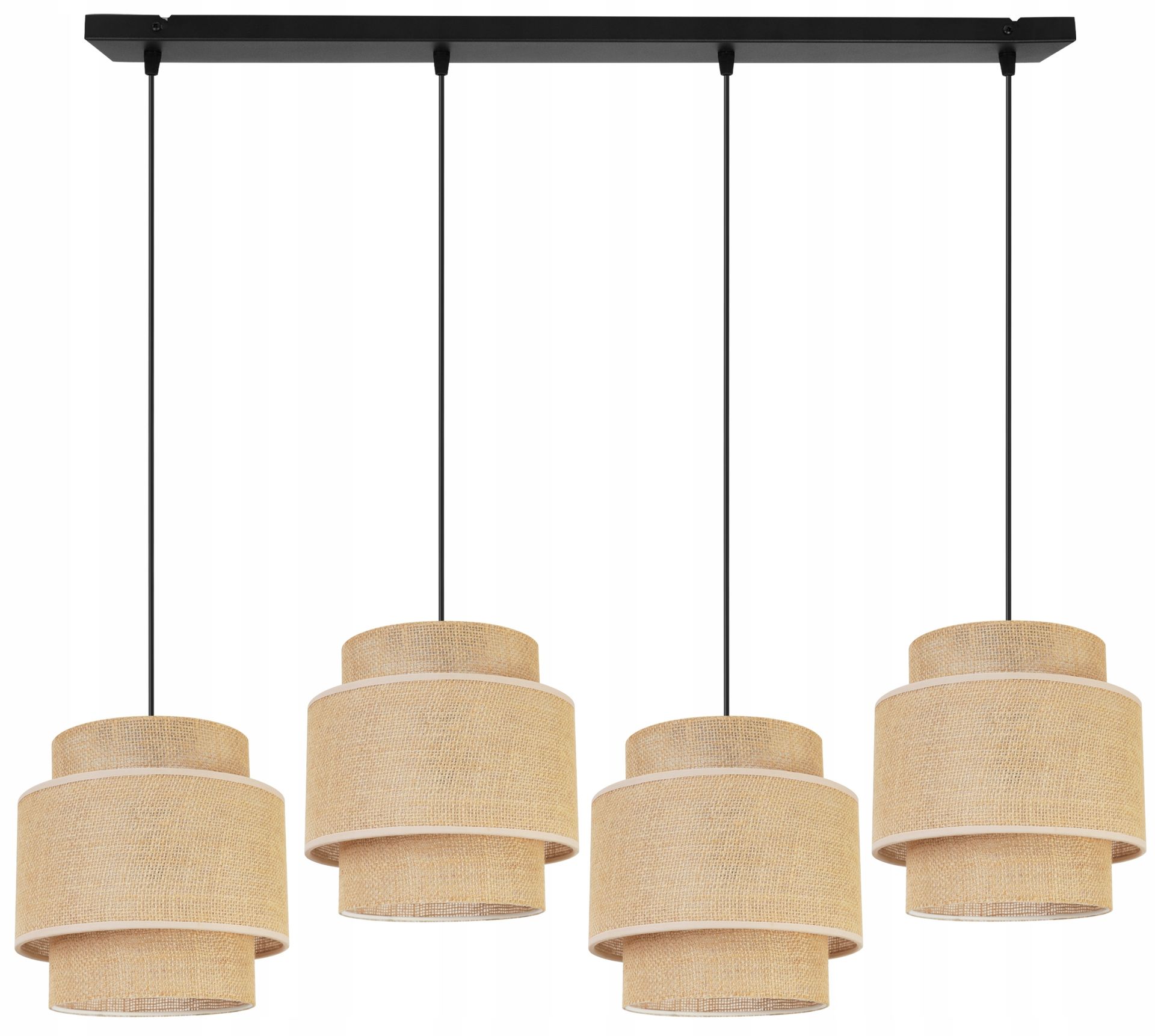Lampa Sufitowa Wisząca Żyrandol Listwa Abażur Boho Juta Do Salonu Jadalni