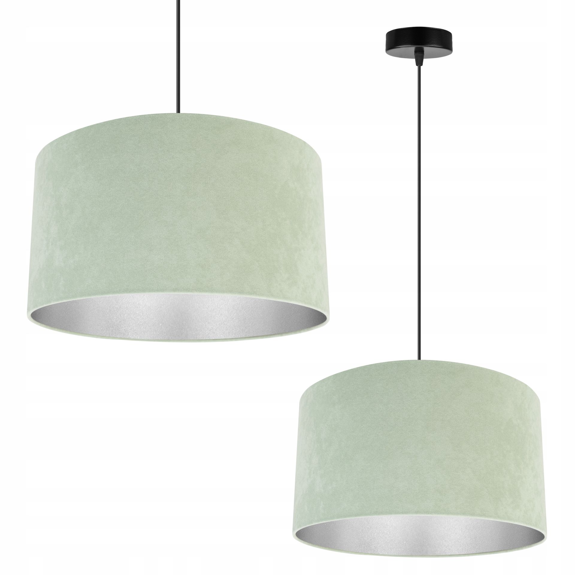 Lampa Sufitowa Wisząca Żyrandol Pojedyncza Chrom Abażur Glamour Do Salonu