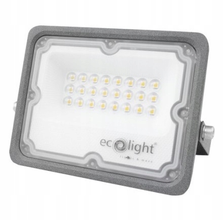 Halogen Naświetlacz Led Neutralny 20W 4000K 2000LM Czarny Ecolight IP65