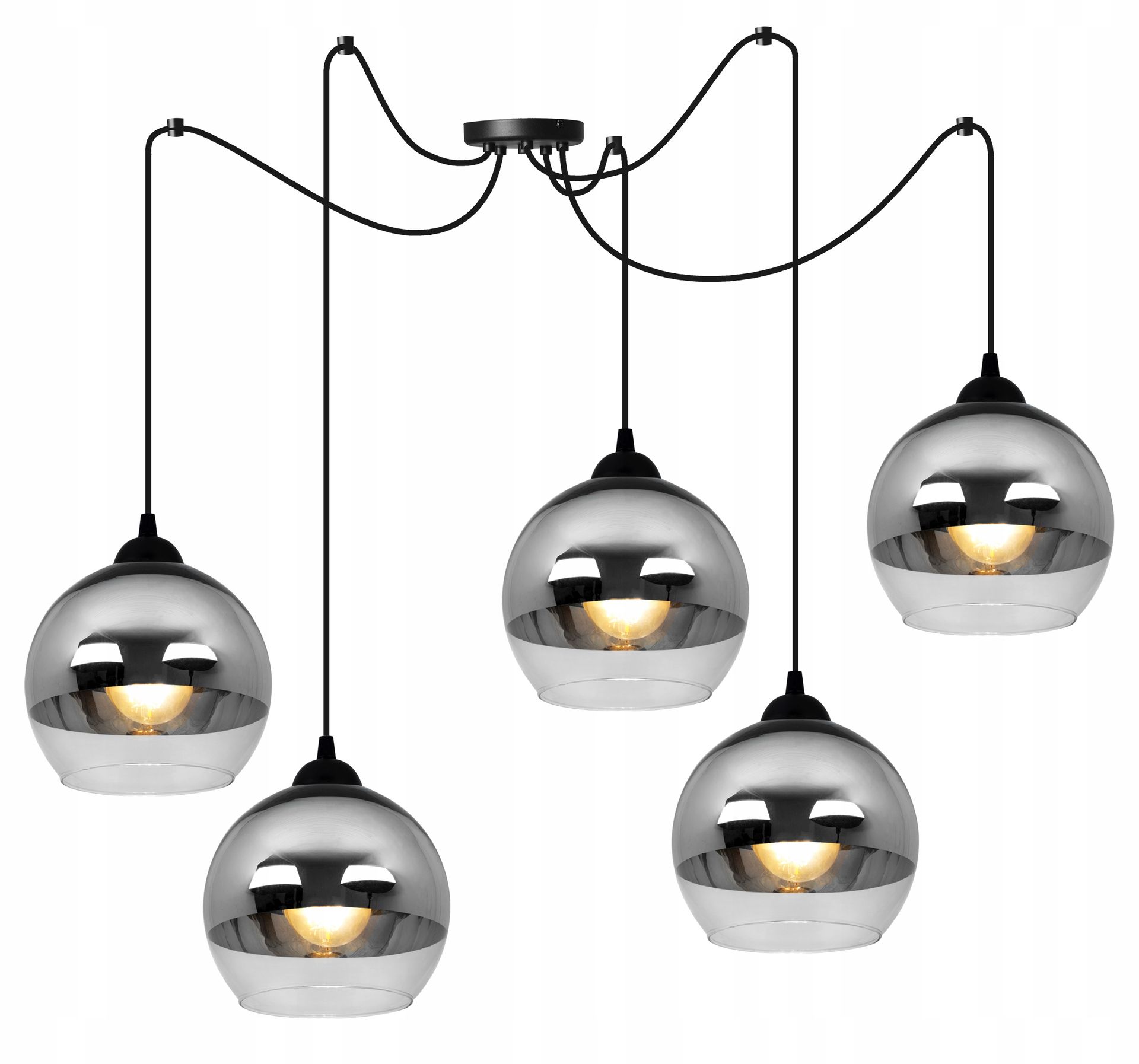 Lampa Wisząca Sufitowa Żyrandol Pająk Kula Chrom Loft Glamour