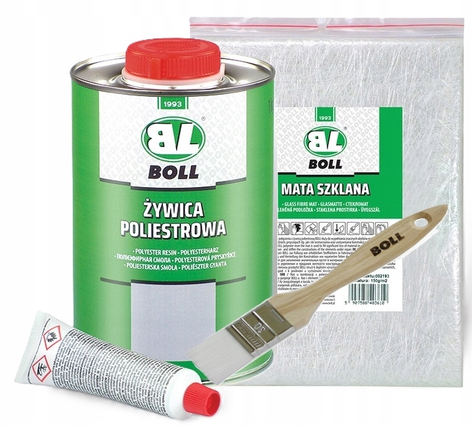 Boll Żywica do naprawy ubytków 1L Mata 150g Pędzel