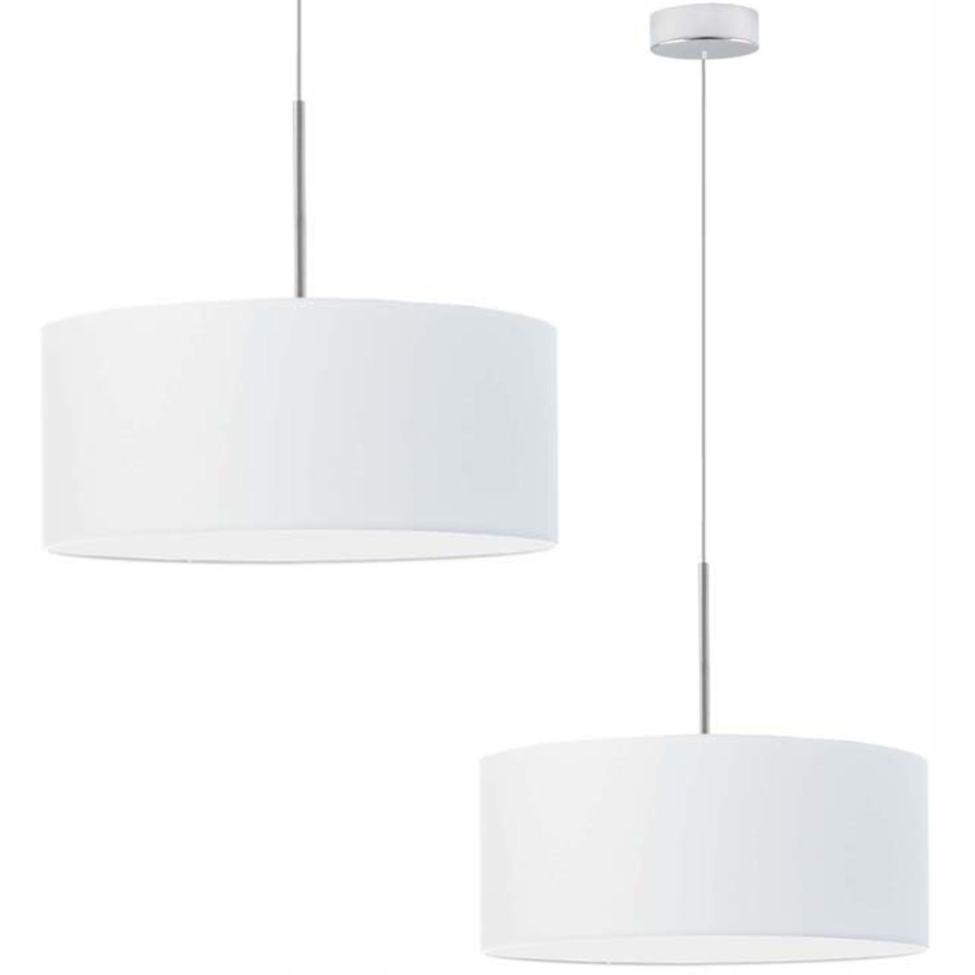 Lampa sufitowa żyrandol lampa wisząca abażur zwis Led E27 do salonu biała
