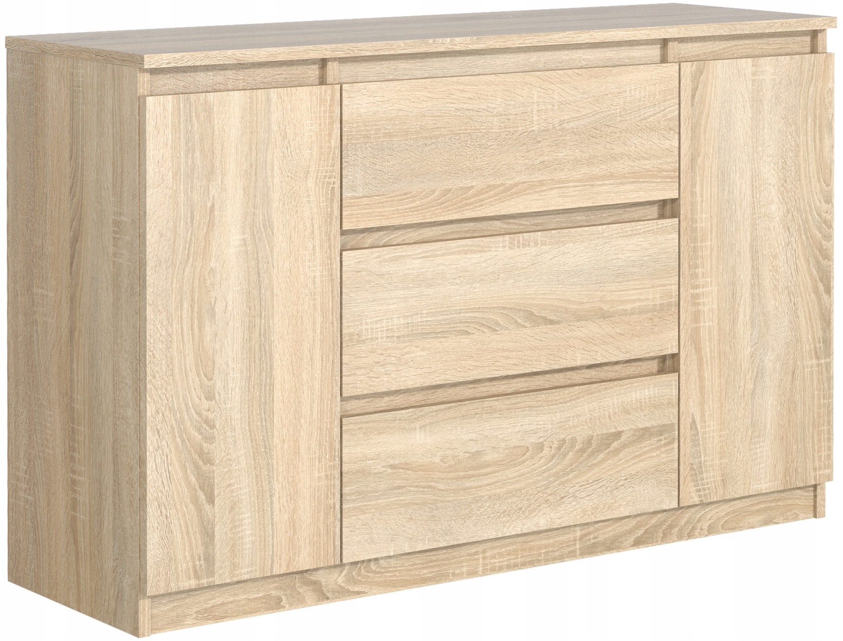 Nowa Komoda 2 Drzwi 3 Szuflady 120cm Dąb Sonoma
