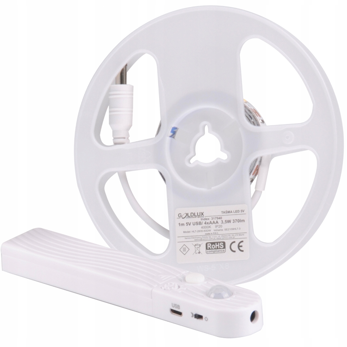 Taśma Led Lampka Czujnik Ruchu Na Baterie Czujnik Ruchu 1m