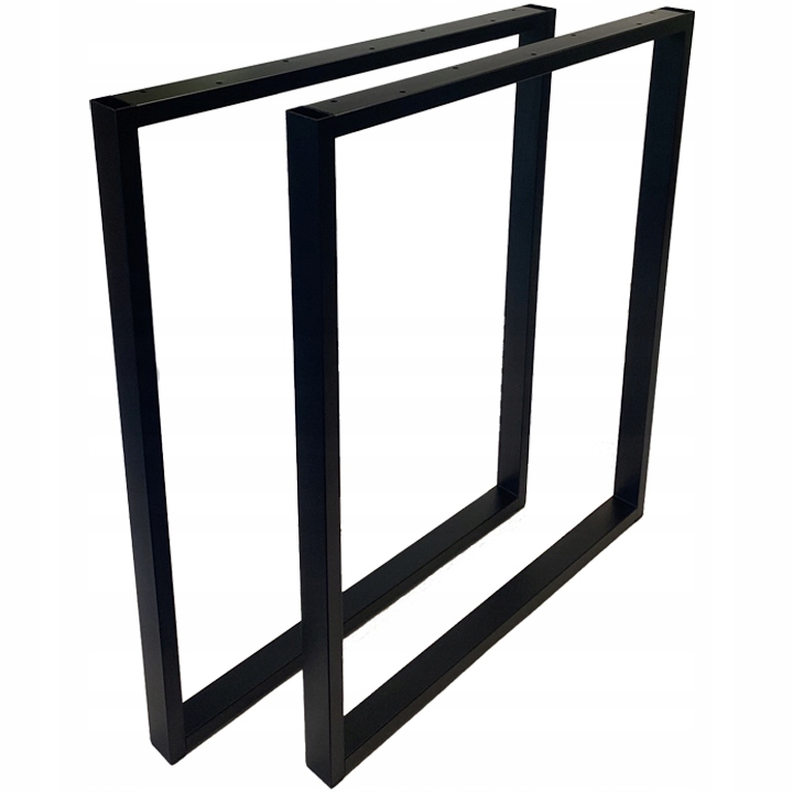 Nogi metalowe Do stołu Loft Industrial czarne 60x72 cm Profil 4x2cm 2 szt