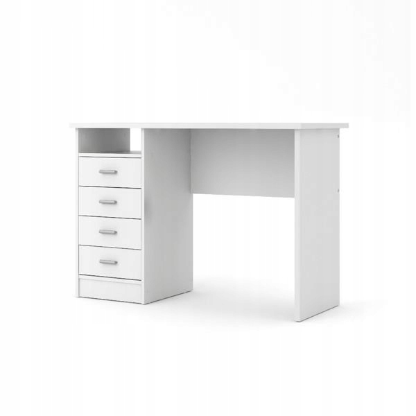 Biurko klasyczne białe 4 Szuflady po lewej 110 cm x 76 cm Function