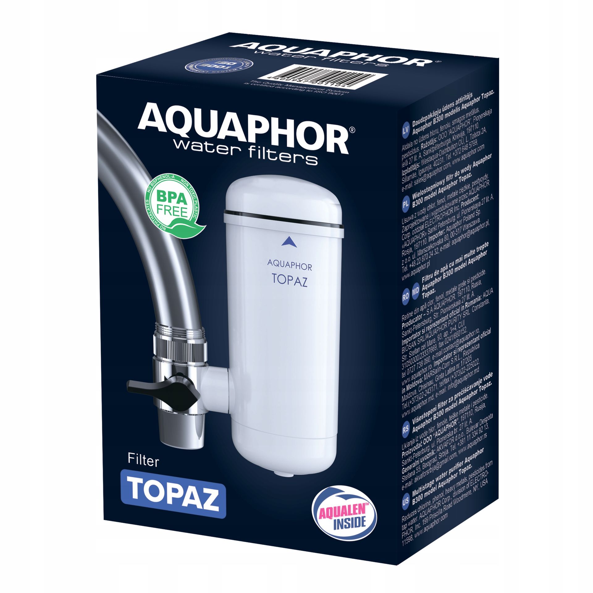 Filtr do Wody na Kran Kuchenny Aquaphor Topaz 750L Usuwa Zanieczyszczenia